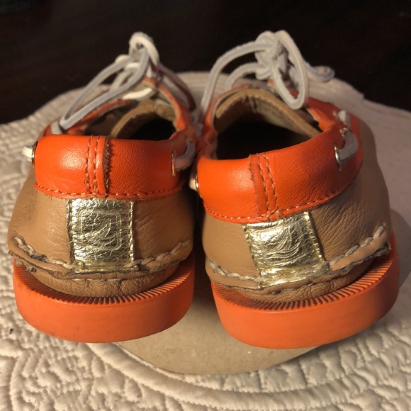 🧡Sperry Topsiders Classic leather tie laces, boat shoes cute silver back detail - Picture 5 of 12